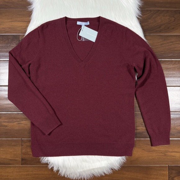 Antonio Melani‎ Size Large Zinfandel Monica V Neck Cashmere Pullover Sweater